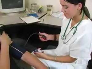 Nurse Gives An Oily Handjob Till Get Cumshot On Cup