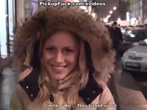 Public fuck with a gorgeous blonde free