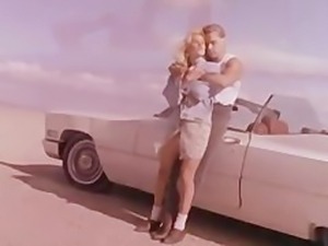 Blonde  fucked on highway retro clip