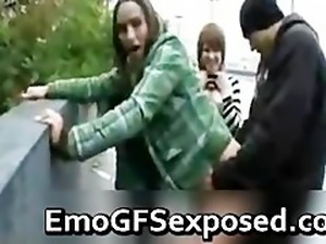 Real emo teens fucking in a public