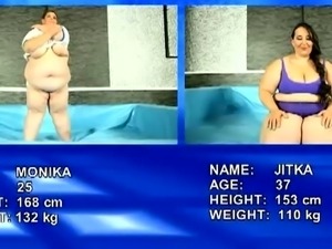 Monika and jitka wrestles for big cock.