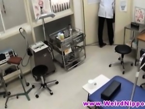 Asian babes breast checked by doctor