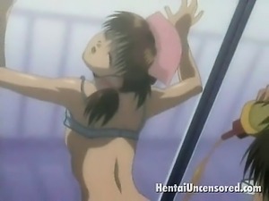 Tempting hentai girl in pigtails getting fucked from behind
