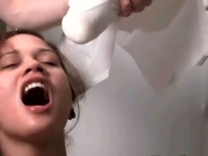 Slut Sage drinks piss from her diaper