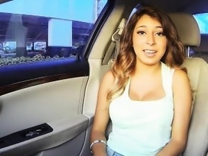 Big boobs amateur teen Sarai nailed with stranger in public