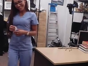 Nurse Shows Pussy And Sucks Cock For Money