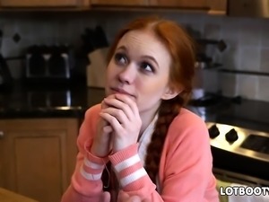 Redhead teen Dolly Little with juicy ass and big dick tutor