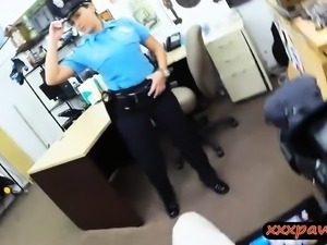 Big ass and big tits latin police officer twat railed