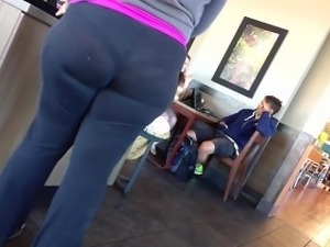 Big ass Candid see through yoga pants