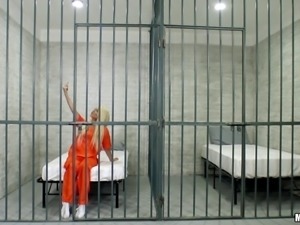 Imprisoned blonde inmate is happy to receive the dick into pussy