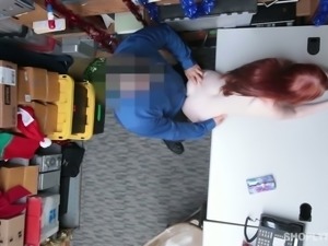 Kinky red haired girlfriend sucked her teacher off for hard doggy penetration