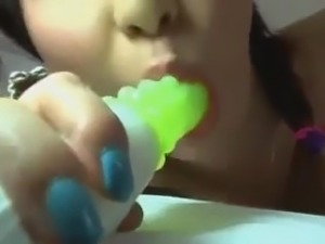 Watch this sexy webcam gal play with her favorite sex toy. She started off...