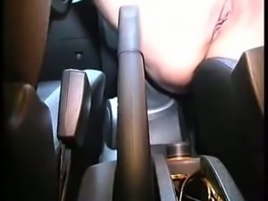 Charming German teen masturbating with car gear