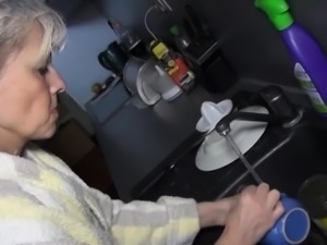 Hard working grandma gets reward sex