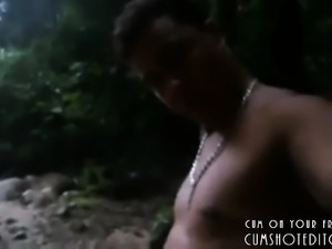 Hot Brunette Sucking Cock In The Jungle