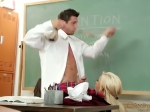 Dirty college slut is ready to polish teacher's dick everyday