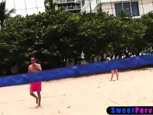 Volleyballer teens fucked by the swimming pool outdoor