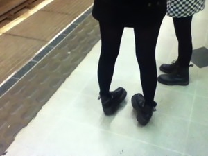 Stocking Legs at Piccadilly Station, Manchester.