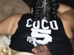 Fat ebony wife gets pumped full of black meat from behind