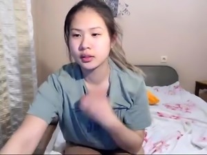 Asian camgirl with lovely boobs has fun with her boyfriend