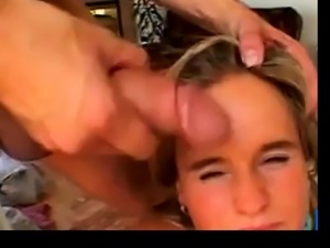 Innocent looking teen does NOT like getting facials!