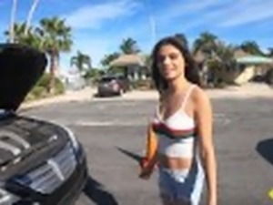 Roadside - Latina Jocelyn Stone Fucks The Car Mechanic