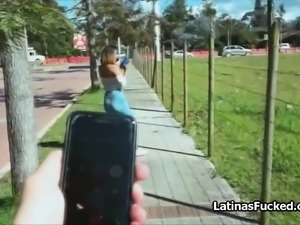 Hot Latina chick from the street on to a dick