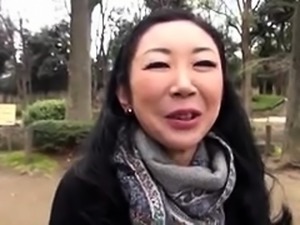Mature Asian lady with small tits has a lust for young meat 