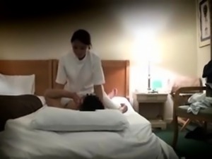 Sultry Japanese masseuse getting banged hard on hidden cam
