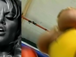 Fake Bimbo Titties Bouncing in Slow Motion While Boxing