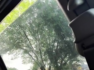 Horny amateur wife gives a fabulous POV blowjob in the car