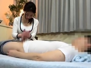 Sensuous Japanese masseuses fulfilling their desire for cock
