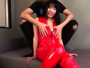 Sexy Asian girl with big boobs expresses her love for cock