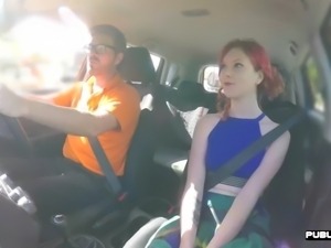 British ginger rides a driving instructor in public