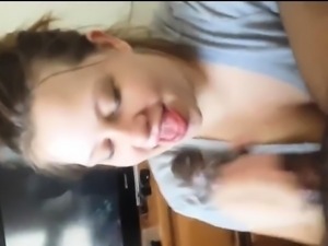 Shaved pussy MILF blowjob and fucking POV