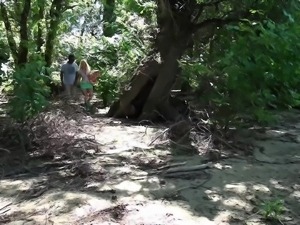 Freaky blonde wife taking on a big black cock in the woods