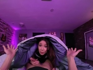 VR BANGERS Petite Cheerleader Riding On Cock For Creampie
