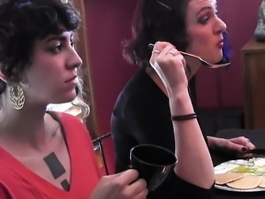 Domina pulls her subjects&#039; labia long and her pussy drips full of lust
