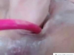 Busty Chick masturbating with Lush Toy