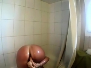 My super busty aunt's shower orgasm