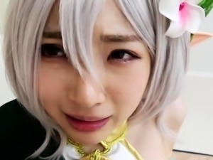 Cosplay Japanese cuties having wild sex with older men