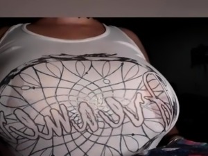 Sexy Milf Squeezes her Lactating Tits BBW