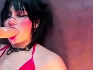 Stacked brunette goes solo toys and masturbation