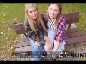 Lesbian Blonde Zlata Shine fucks for money while her gf is watching