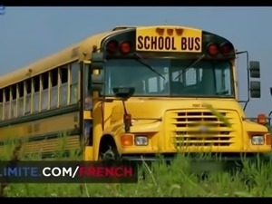 Wild anal DP orgy with hot teen nurses in school bus