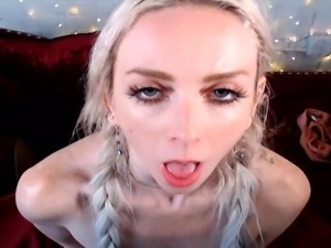 Skinny Blonde Toys Her Tight Cunt