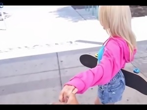 Petite blonde baddie teases in POV and gets monster cock up her ass